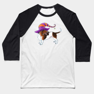 Basset Hound Halloween Witch Hat Baseball T-Shirt